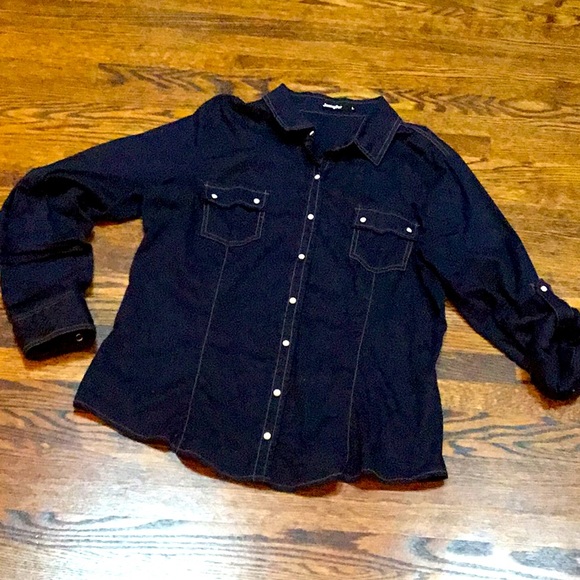 Indigo Denim Style Shirt - Picture 1 of 9